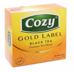 Cozy Trà Nhãn Vàng Gold Label hộp 200g gồm 100 gói